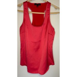 Banana Republic Coral Pink Satin Racerback Tank Top XS Scoop Neck Sleeveless